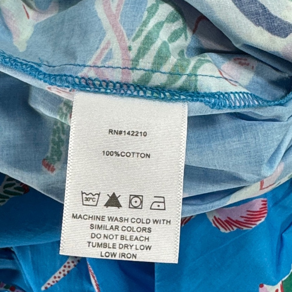 Mersea Blue Cotton Dog Print Pajama Pants XS Holiday Winter Dogs Lounge Wide Leg - Picture 8 of 12
